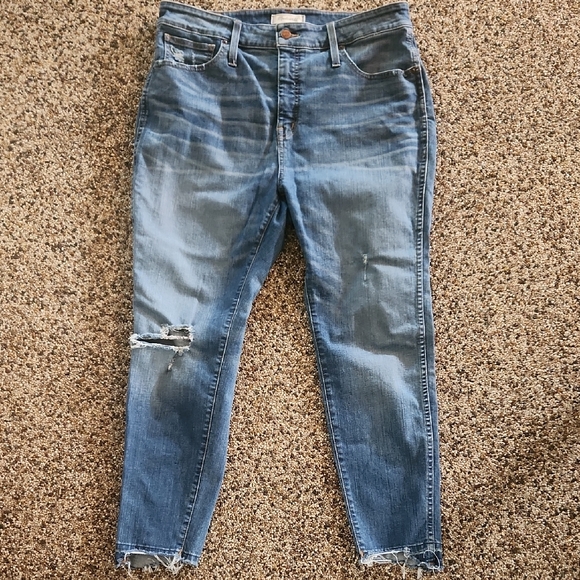 Madewell Denim - Madewell Curvy High Rise Skinny with Raw Hem, Size 33P